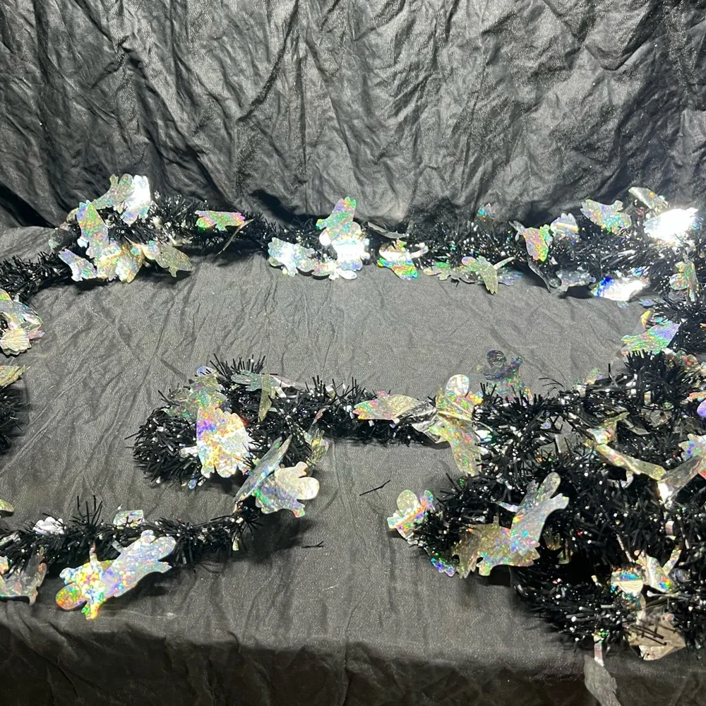Black and Silver ghost Garland Halloween 155”